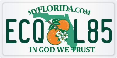 FL license plate ECQL85