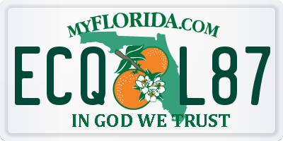 FL license plate ECQL87