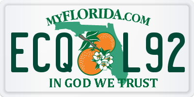 FL license plate ECQL92