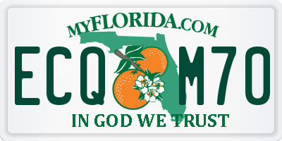 FL license plate ECQM70