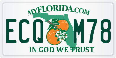 FL license plate ECQM78