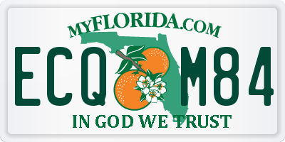 FL license plate ECQM84