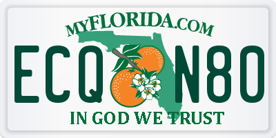 FL license plate ECQN80