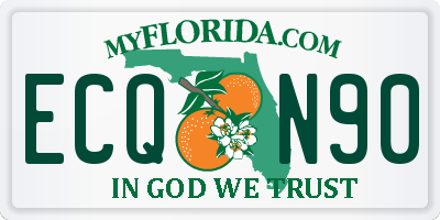 FL license plate ECQN90
