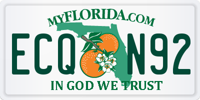 FL license plate ECQN92