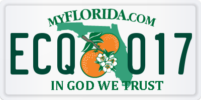 FL license plate ECQO17