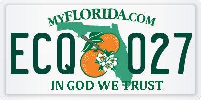 FL license plate ECQO27
