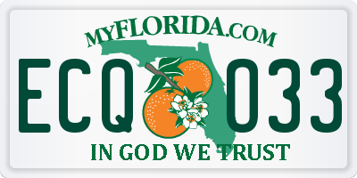 FL license plate ECQO33