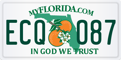 FL license plate ECQO87
