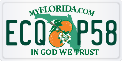 FL license plate ECQP58
