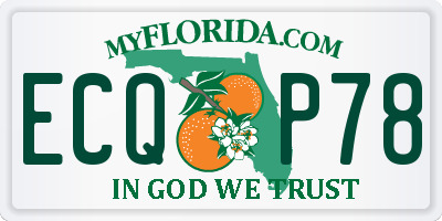 FL license plate ECQP78