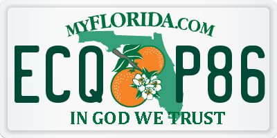 FL license plate ECQP86