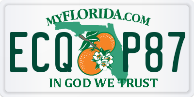 FL license plate ECQP87