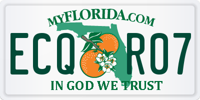 FL license plate ECQR07