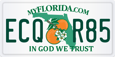 FL license plate ECQR85
