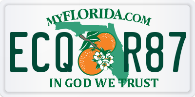 FL license plate ECQR87