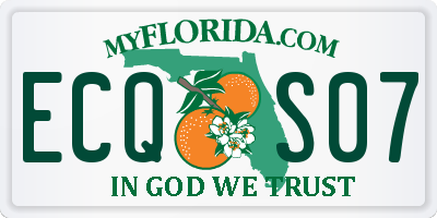 FL license plate ECQS07