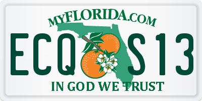FL license plate ECQS13