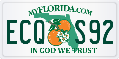FL license plate ECQS92