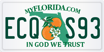 FL license plate ECQS93