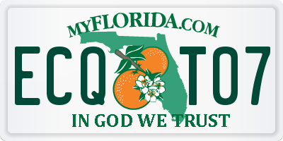 FL license plate ECQT07