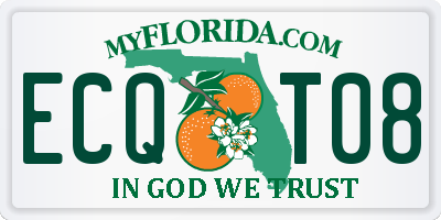 FL license plate ECQT08