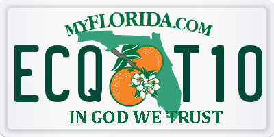 FL license plate ECQT10