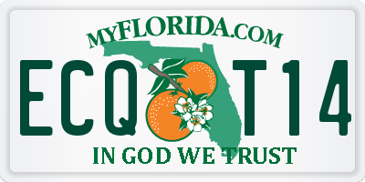 FL license plate ECQT14