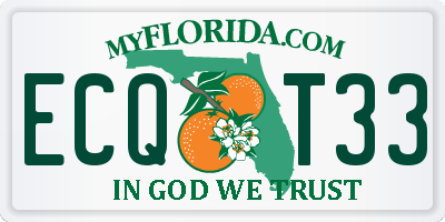FL license plate ECQT33