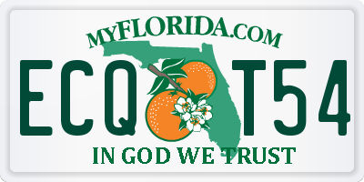 FL license plate ECQT54