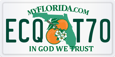 FL license plate ECQT70