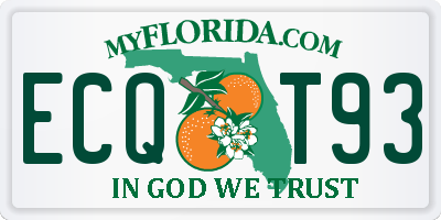 FL license plate ECQT93