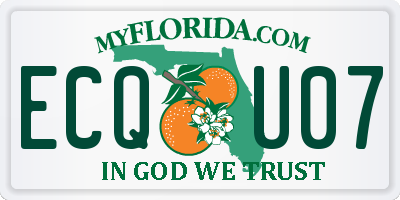 FL license plate ECQU07
