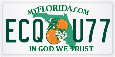FL license plate ECQU77