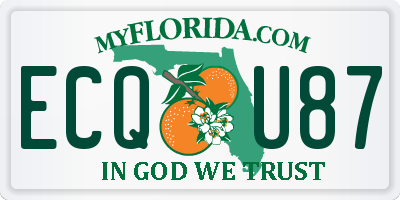 FL license plate ECQU87