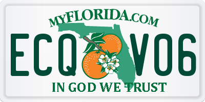 FL license plate ECQV06