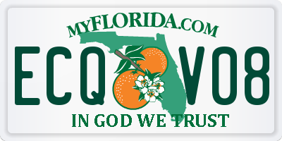 FL license plate ECQV08
