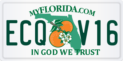 FL license plate ECQV16