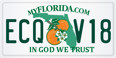 FL license plate ECQV18