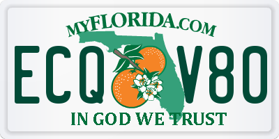 FL license plate ECQV80