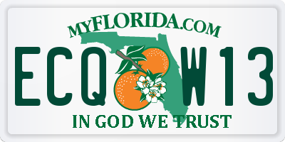 FL license plate ECQW13