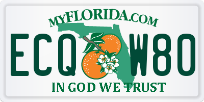 FL license plate ECQW80