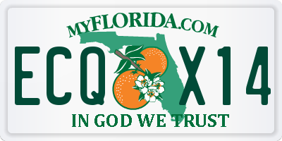 FL license plate ECQX14