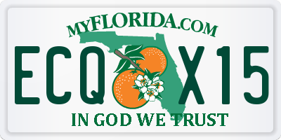 FL license plate ECQX15