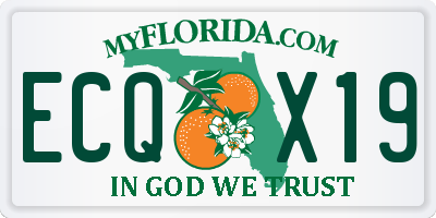 FL license plate ECQX19