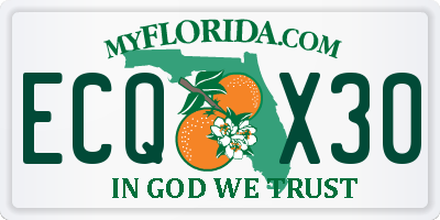 FL license plate ECQX30