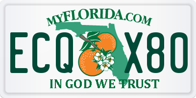 FL license plate ECQX80