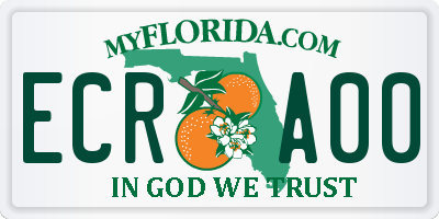 FL license plate ECRA00