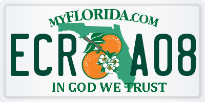 FL license plate ECRA08