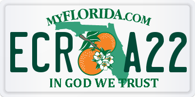 FL license plate ECRA22
